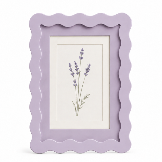 Wavy-Edge Photo Frame — Soft Lavender