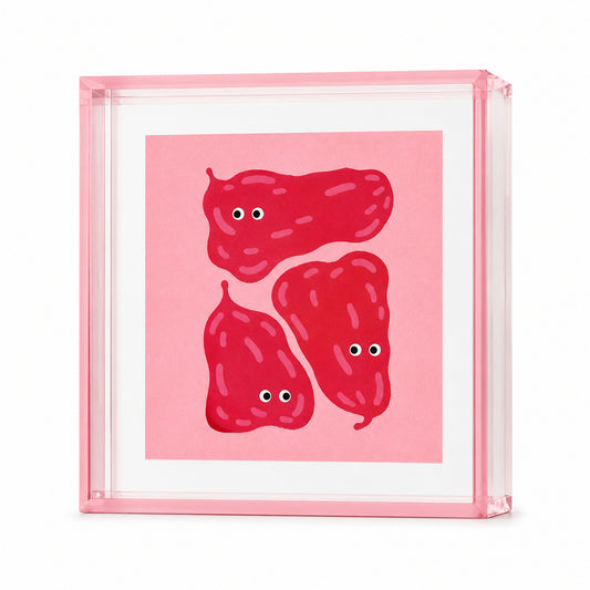 ColorPop acrylic floating frame in Sakura Pink holding a photo