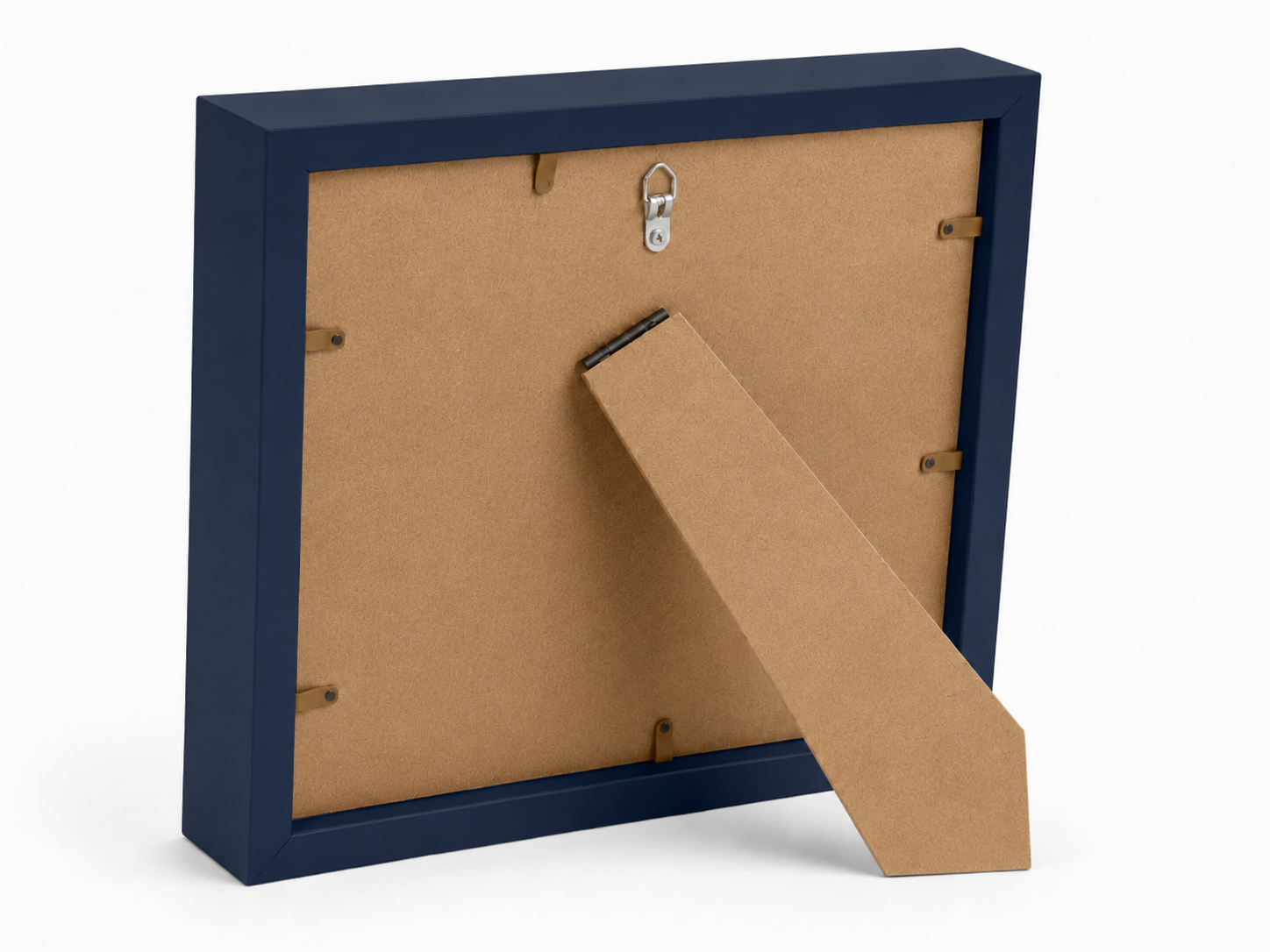 Deep navy scalloped-mat art frame, gallery wall styled
