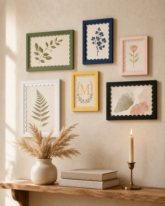 Scalloped-Mat Art Frame — Wood, 9 Colors